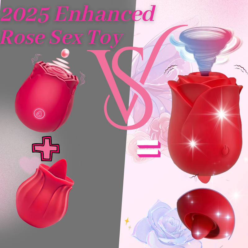 2025 Upgrated Rose Toy for Women: 3-In-1 Rose Vibrator Clitoral Nipple Stimulator With Quiet 6 Sucking, Licking & Vibrating Functions,Pleasure Adult Toy for Her