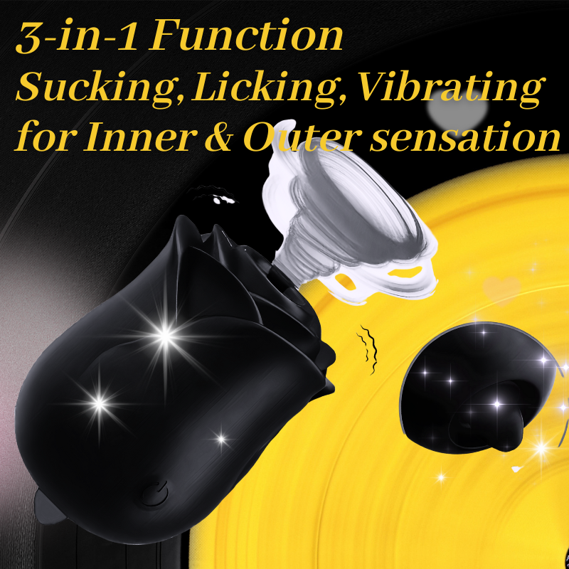 2025 Upgrated Rose Toy for Women: 3-In-1 Rose Vibrator Clitoral Nipple Stimulator With Quiet 6 Sucking, Licking & Vibrating Functions,Pleasure Adult Toy for Her